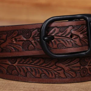 Brown belt with black buckle