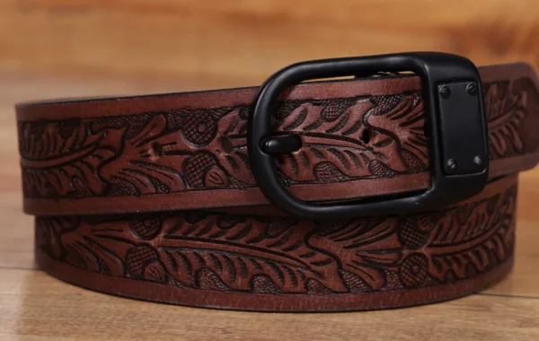 Brown belt with black buckle