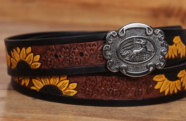 Formal Printed Brown Belt with golden designs - Image 4