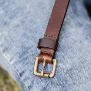Premium Brown belt with golden buckle